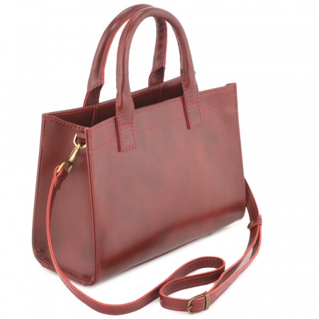 Женская кожаная сумка "Анабель" (вишня)