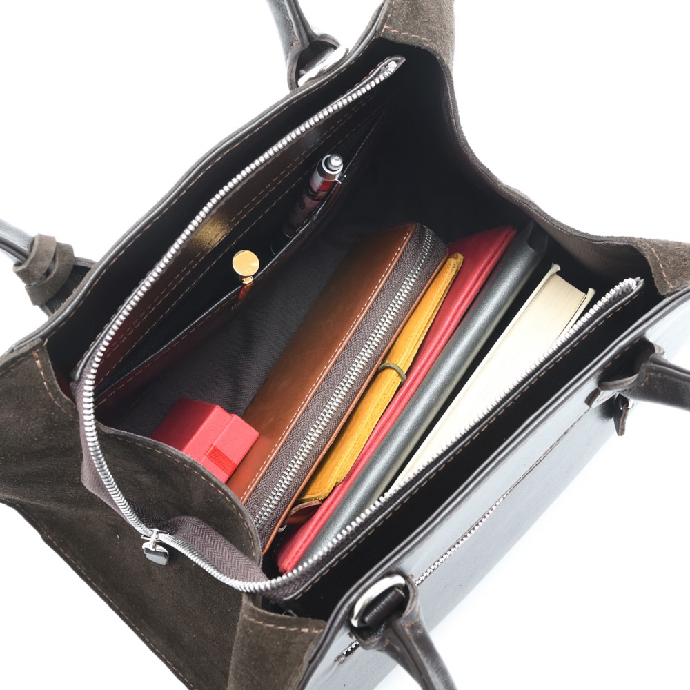 Женская кожаная сумка "Вирджиния" (темно-коричневый)