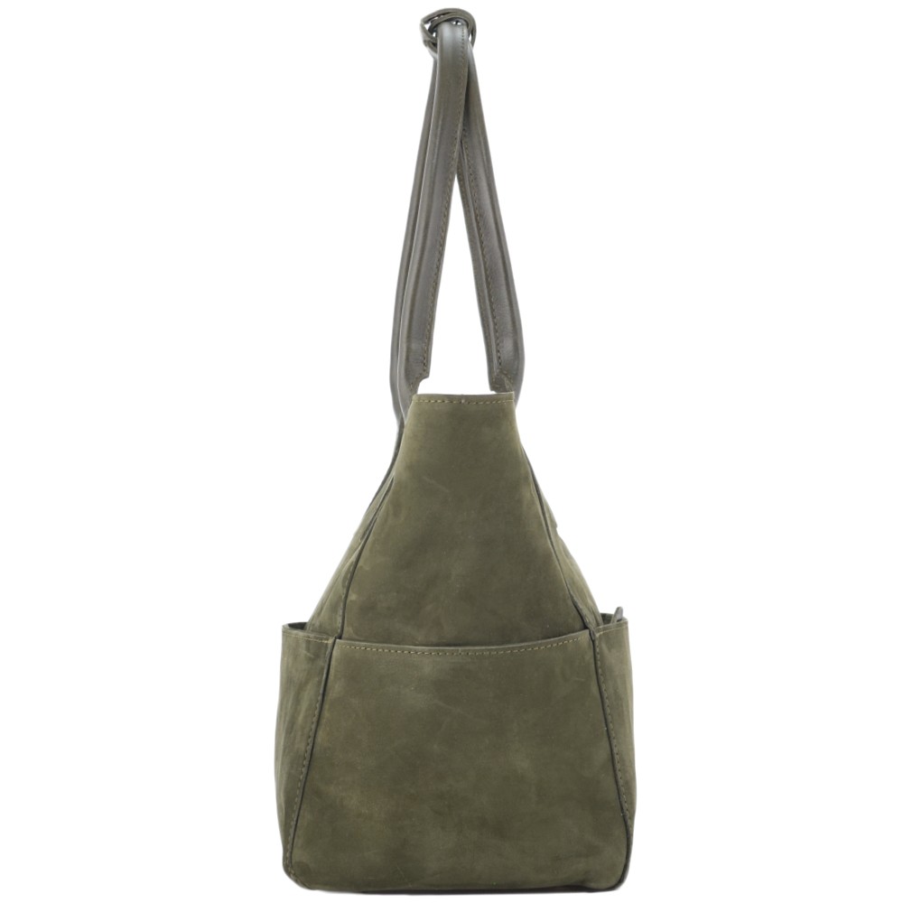 Кожаная женская сумка "Калипсо" (хаки)