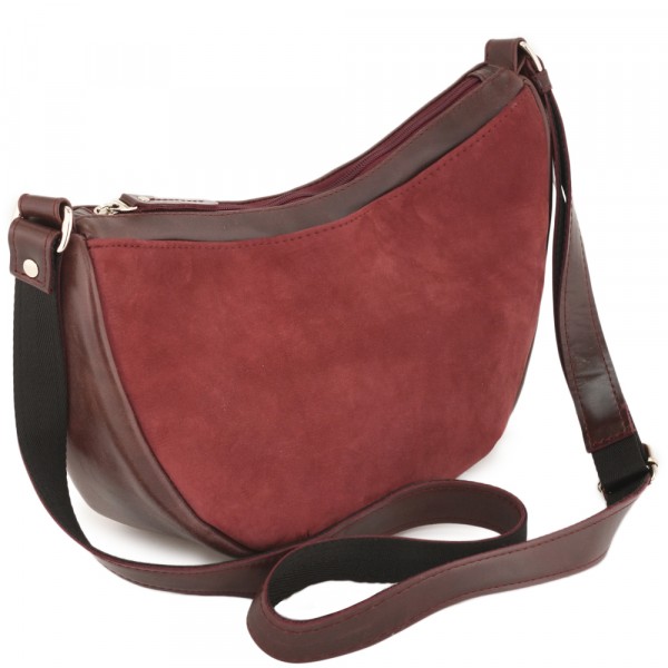 Женская кожаная сумка "Ладога" (вишня). фото 1