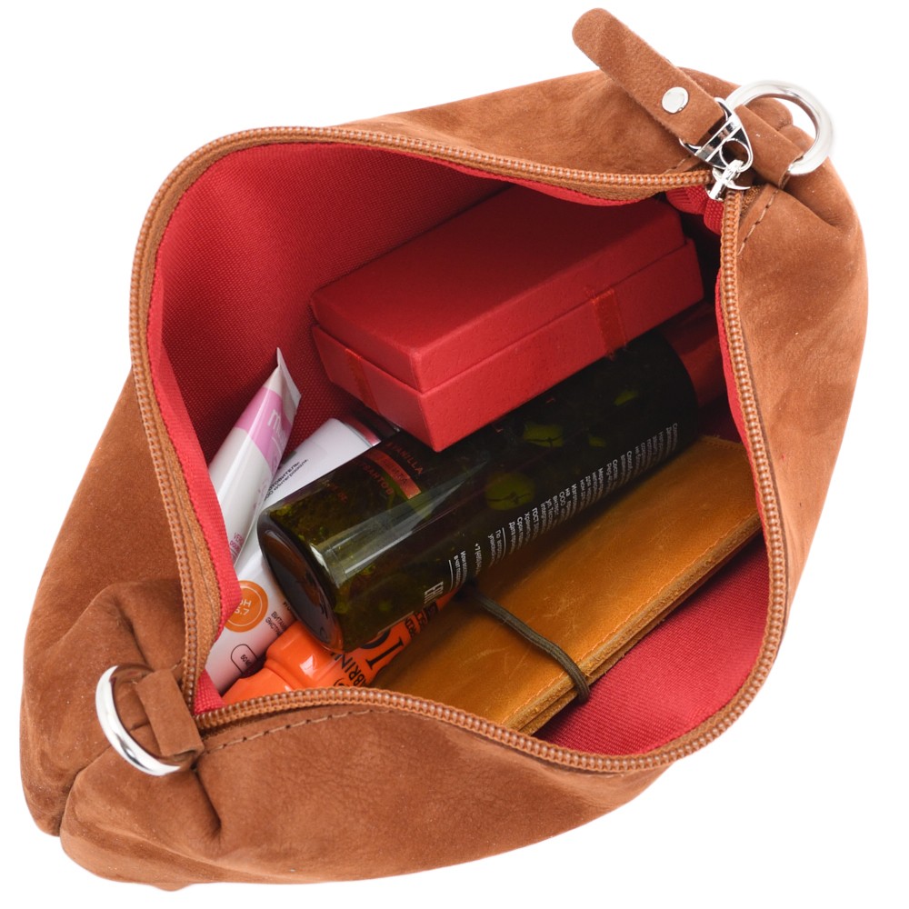 Кожаная косметичка "Лорен" (рыжая)