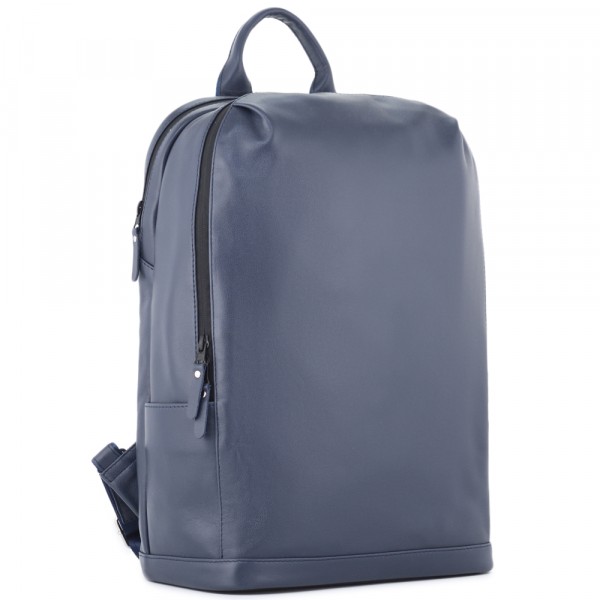Кожаный рюкзак "Молибден" (синий). фото 1