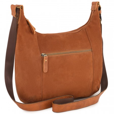 Женская кожаная сумка "Сабрина" с отделкой велюр (рыжая)