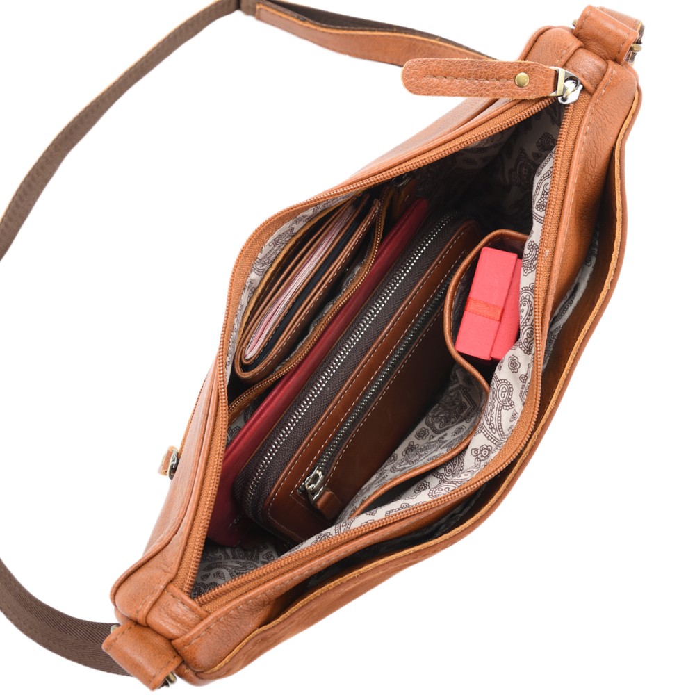 Женская кожаная сумка "Ладога" (рыжая)