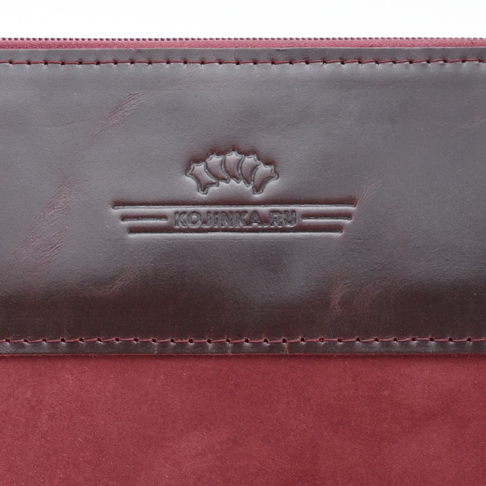 Чехол для ноутбука "Колизей" (велюр/кожа) вишня