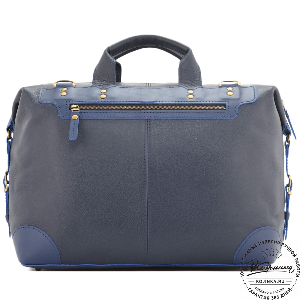 Кожаная дорожная сумка "Сити" (синий)