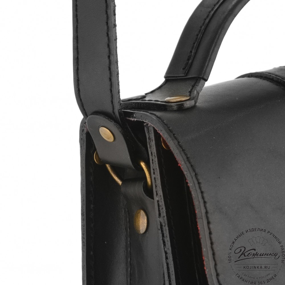 Кожаная сумка ручной работы "Париж" - с ручкой (черный)