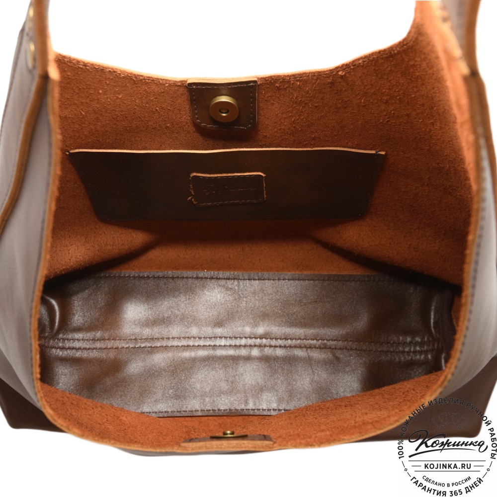 Женская кожаная сумка-шоппер "Ямайка" (коричневая) 