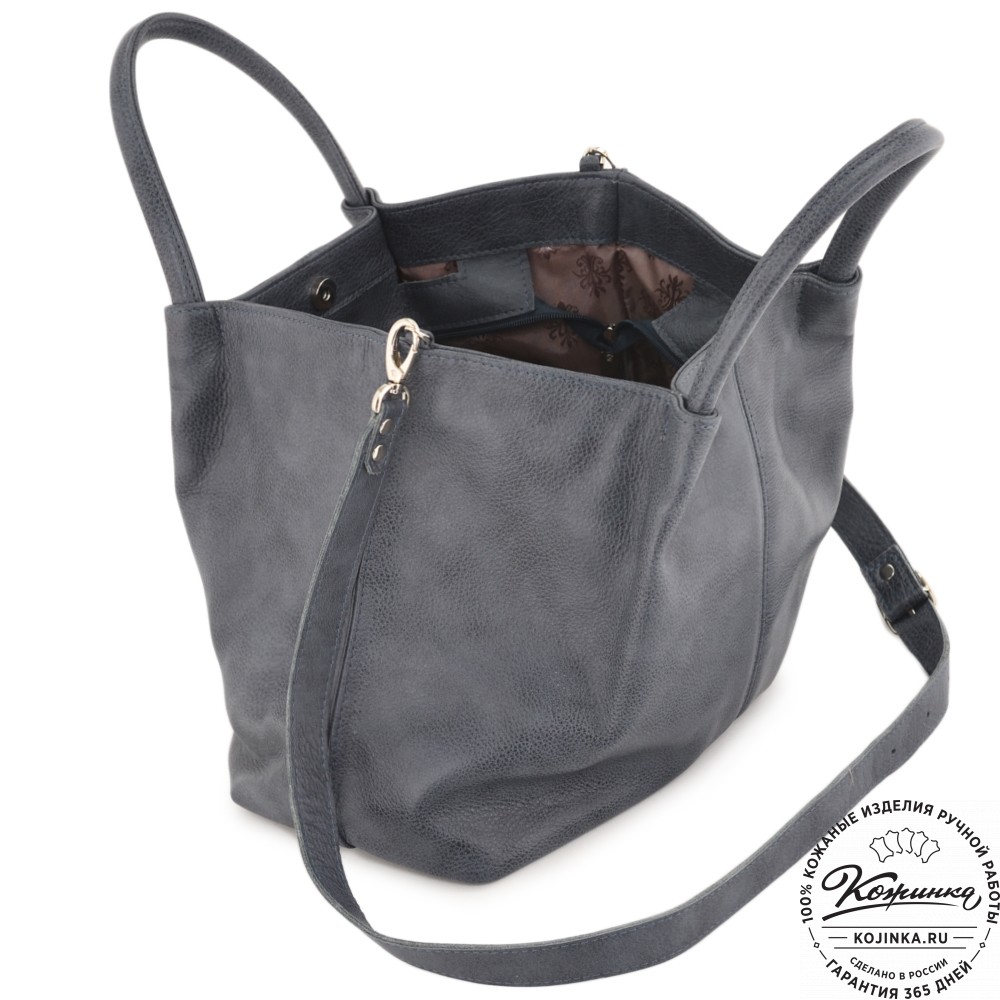 Женская кожаная сумка "Лира" (джинс)