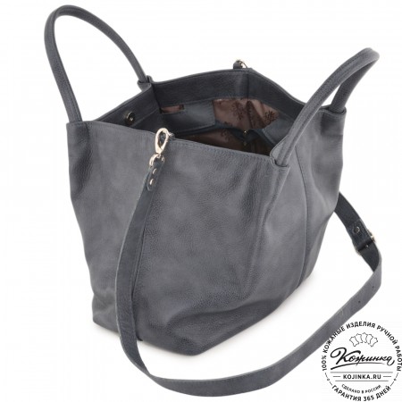 Женская кожаная сумка "Лира" (джинс)