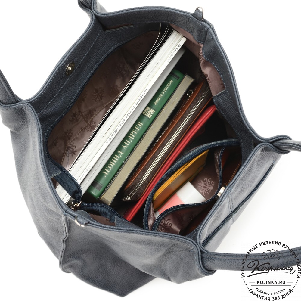 Женская кожаная сумка "Лира" (джинс)