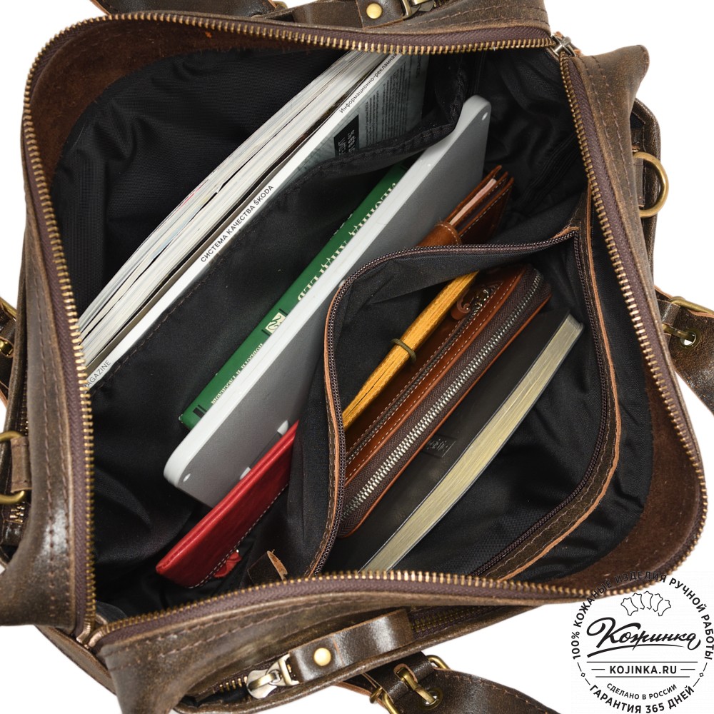 Кожаная деловая сумка "Доминик" (коричневая наппа)