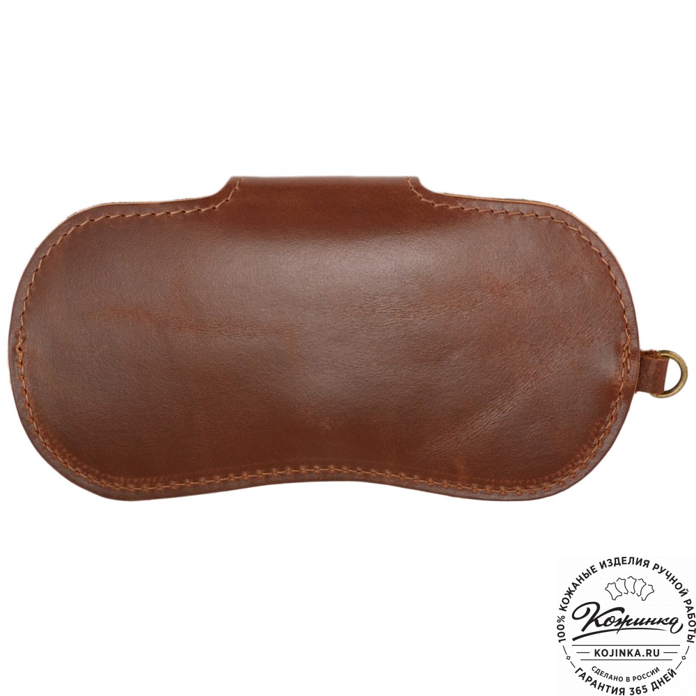 Кожаный чехол для очков "Бразилия" (глянец коньяк) 