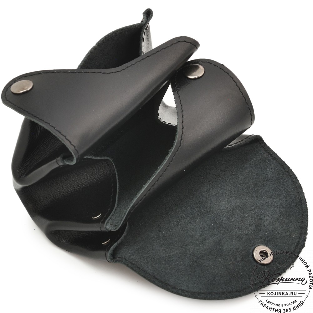 Кожаный кошелек "Фрогги" (черный)