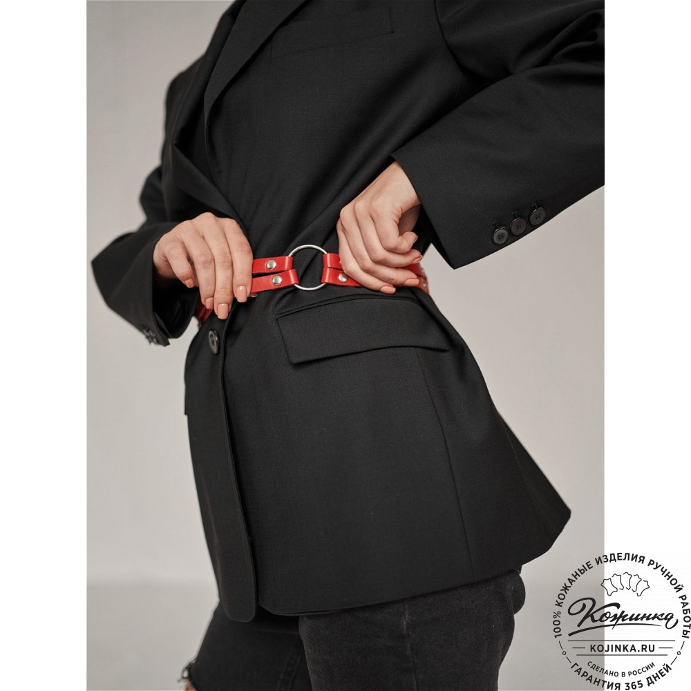 Кожаный пояс Alius (красный)