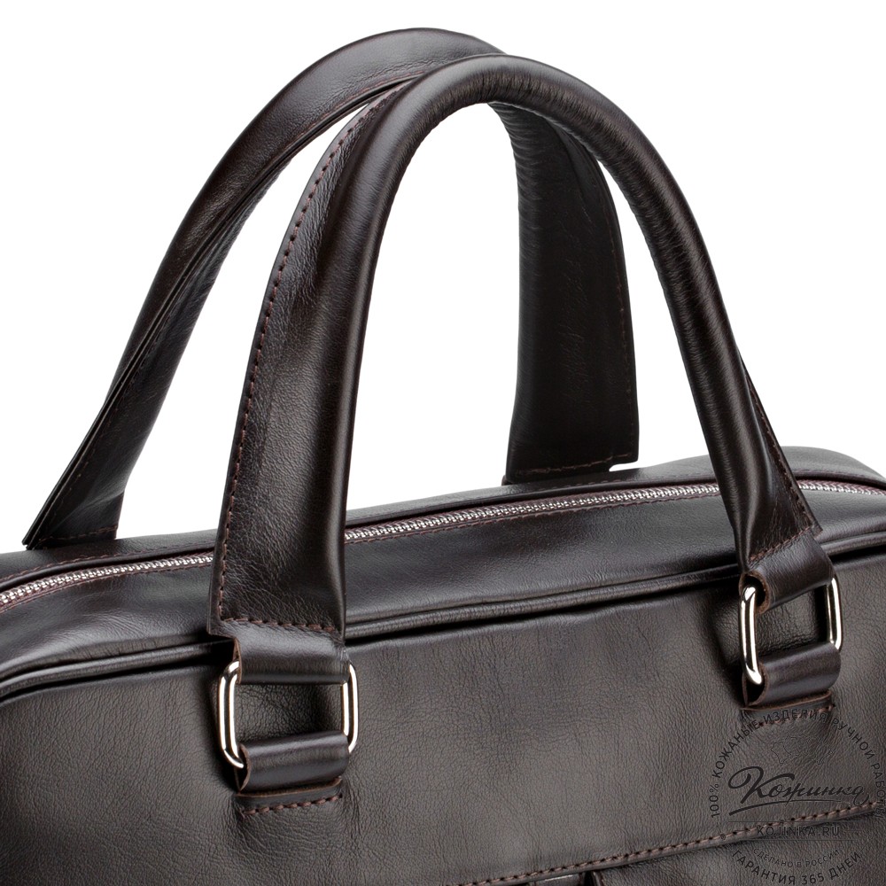 Кожаная деловая сумка "Гофман" (коричневая) 