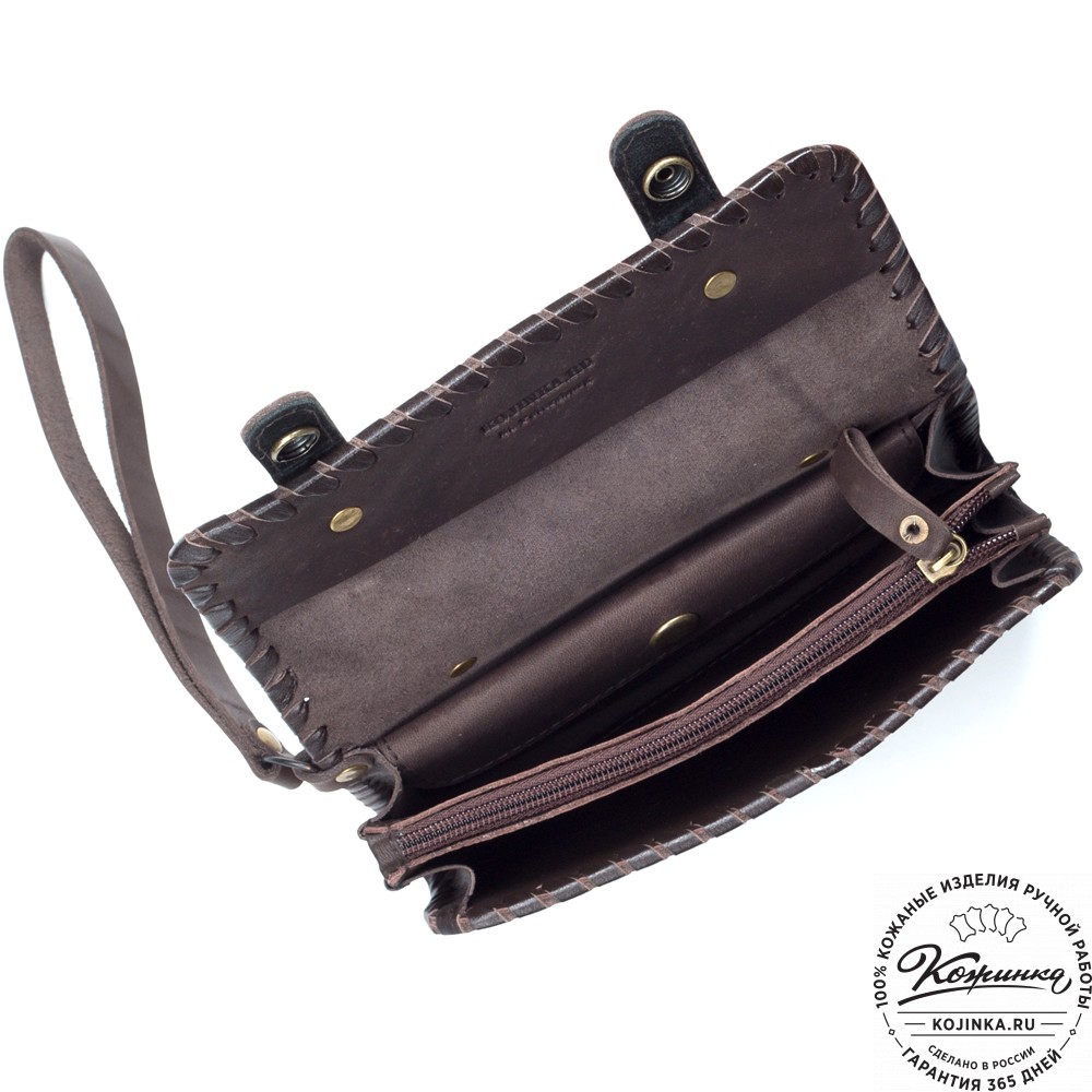 Кожаный клатч "Смит" (коричневый)