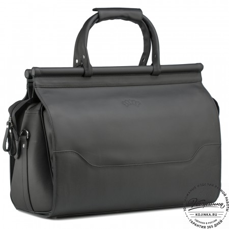 Кожаный дорожный саквояж "Гарри" (чёрный)