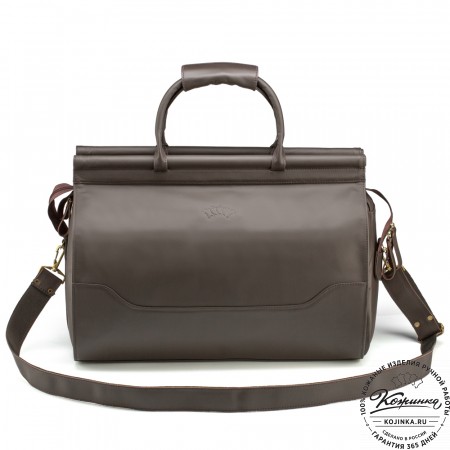 Кожаный дорожный саквояж "Гарри" (коричневый)