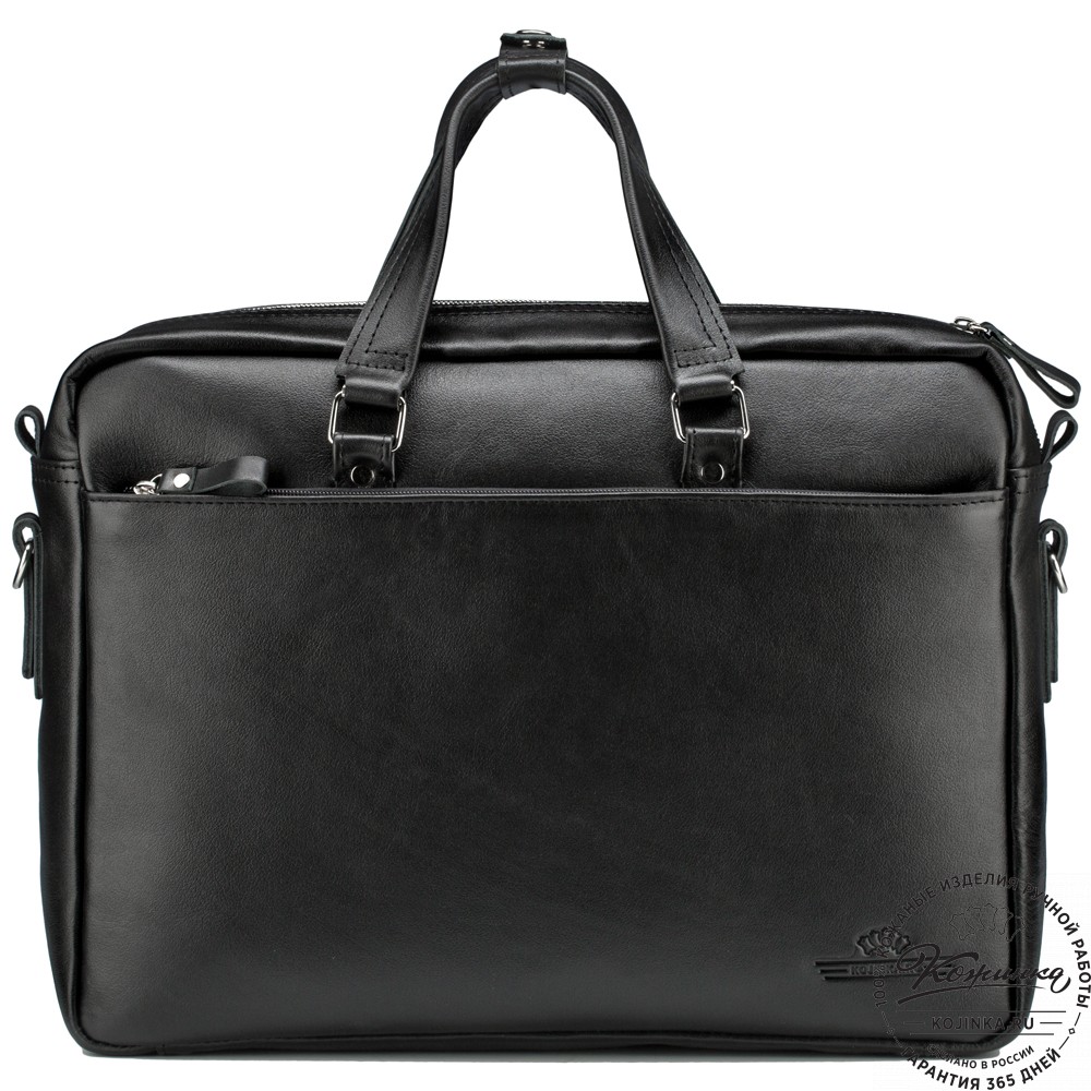 Кожаная деловая сумка "Хантер" (чёрная)