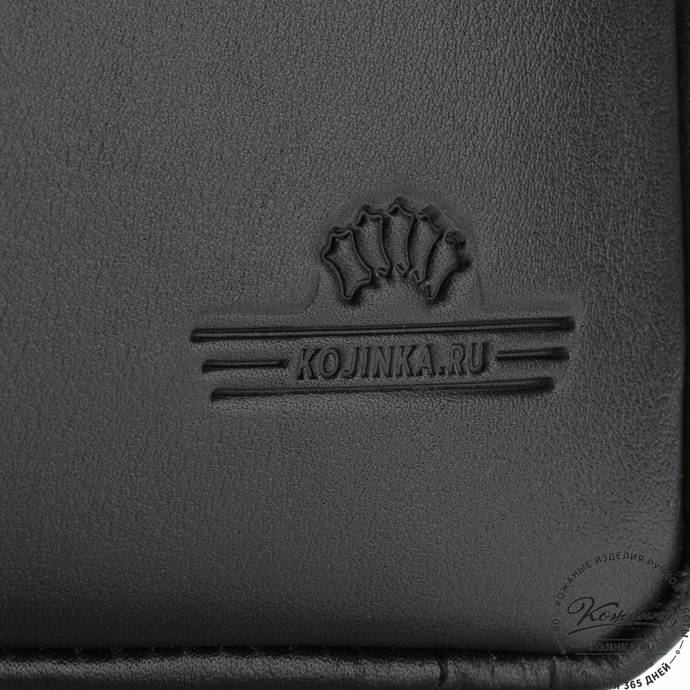 Кожаная деловая сумка "Хантер" (чёрная)