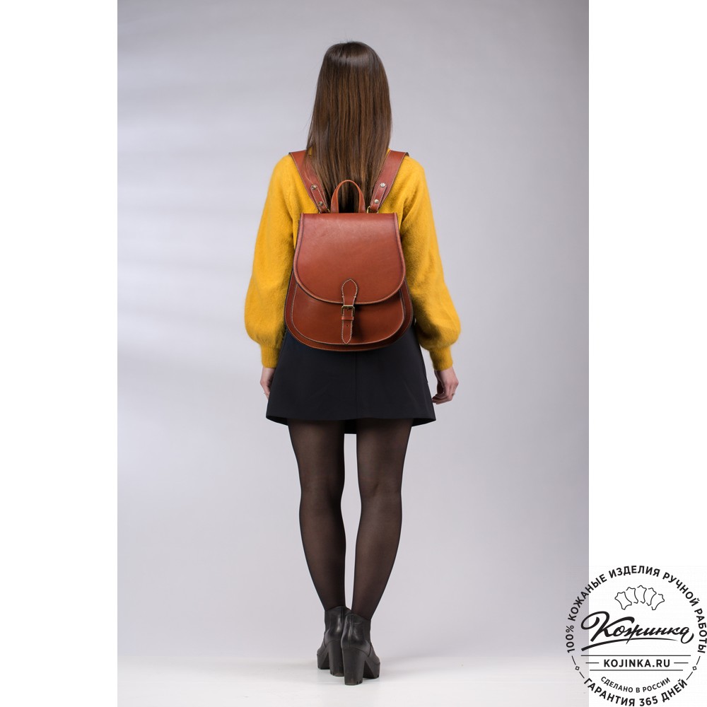 Кожаный рюкзак "Геральд" (красный)