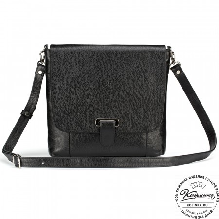 Кожаная сумка "Дуглас" (чёрная)