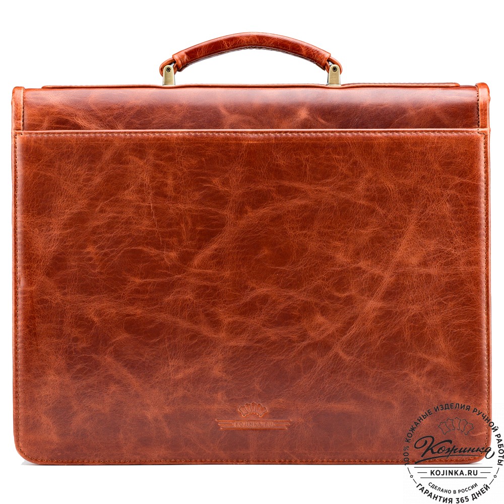 Кожаный портфель "Брест" (рыжий антик)