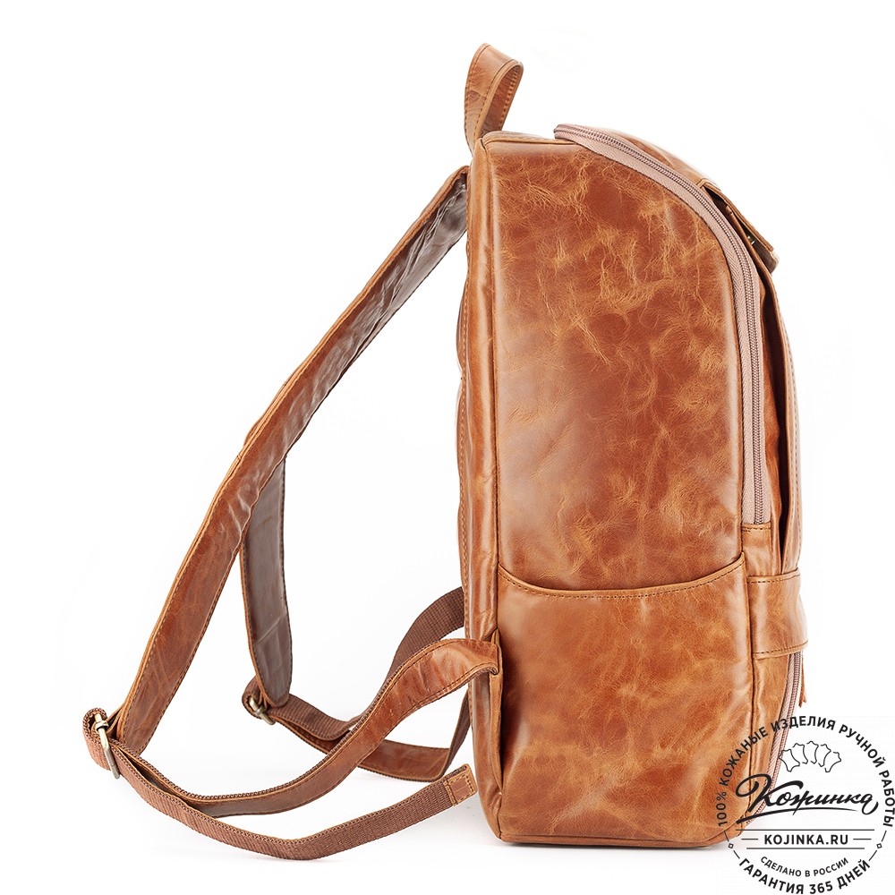 Кожаный рюкзак "Вена" (рыжий антик)