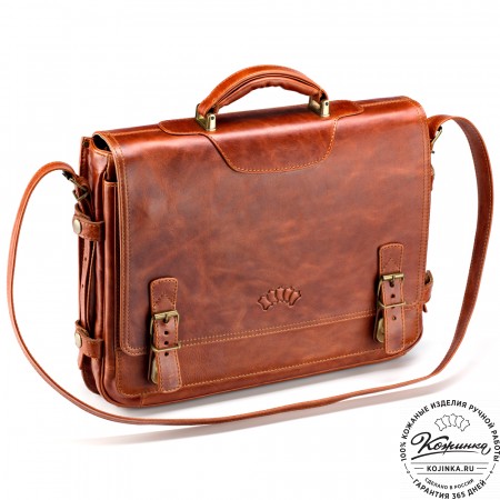 Кожаный портфель "Арамис" (рыжий антик)