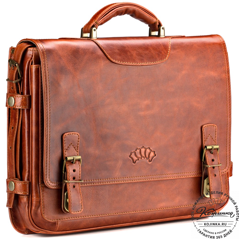 Кожаный портфель "Арамис" (рыжий антик)