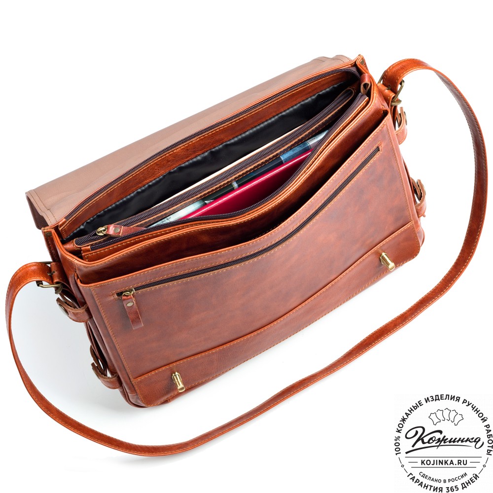 Кожаный портфель "Арамис" (рыжий антик)