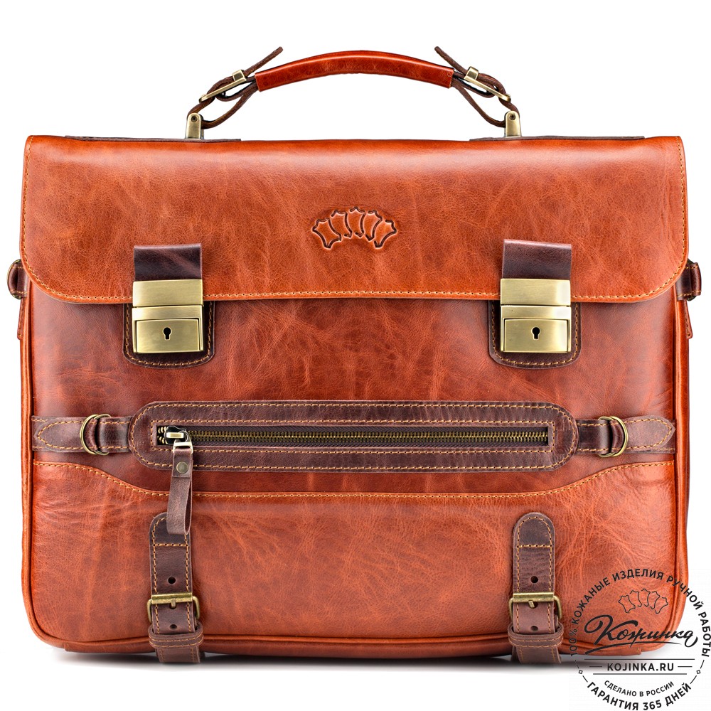 Кожаный портфель "Сталкер" (рыжий антик)