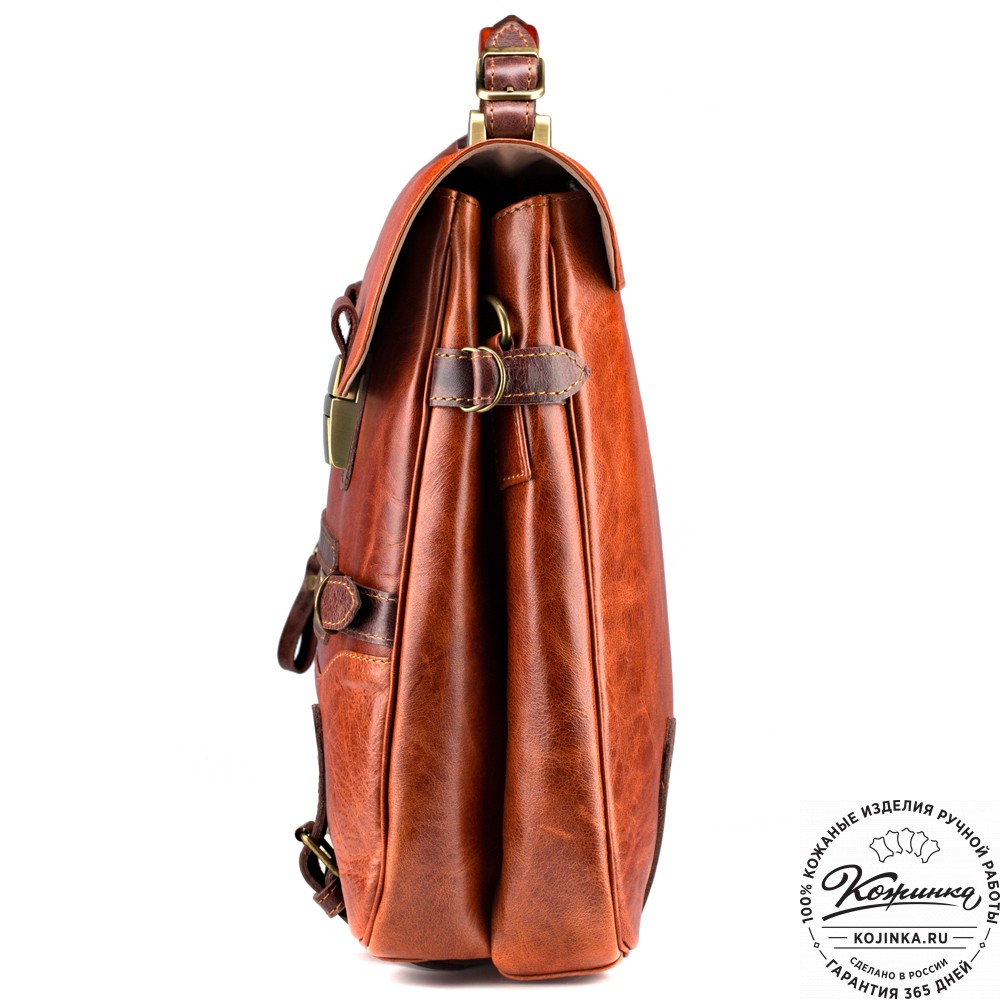 Кожаный портфель "Сталкер" (рыжий антик)