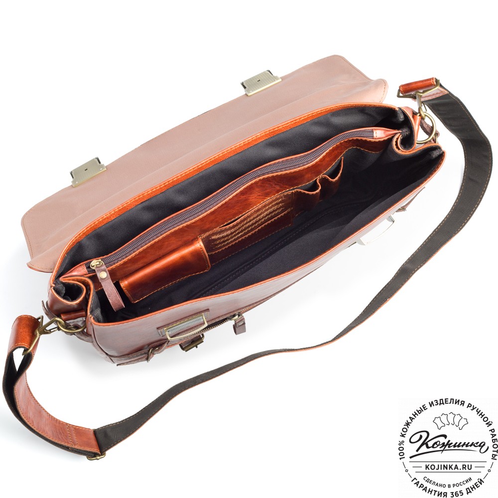 Кожаный портфель "Сталкер" (рыжий антик)