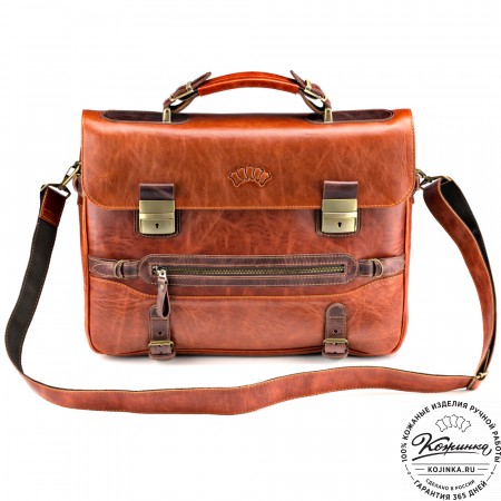 Кожаный портфель "Сталкер" (рыжий антик)