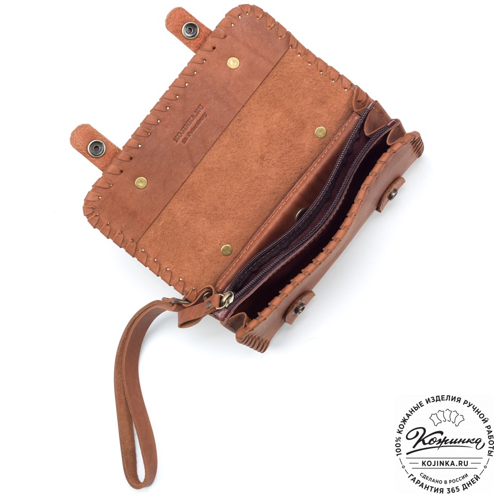 Кожаный клатч "Смит" (рыжий)