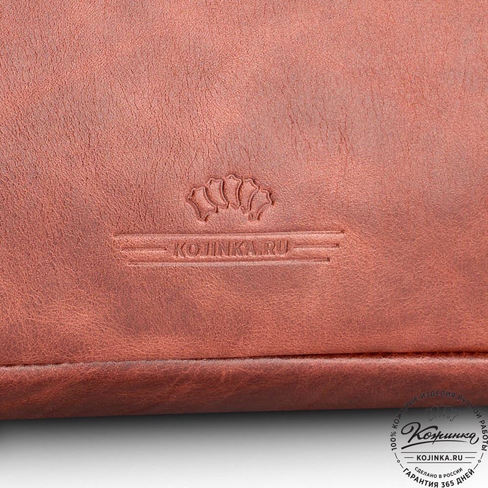 Кожаная деловая сумка "Диего" (рыжий антик)