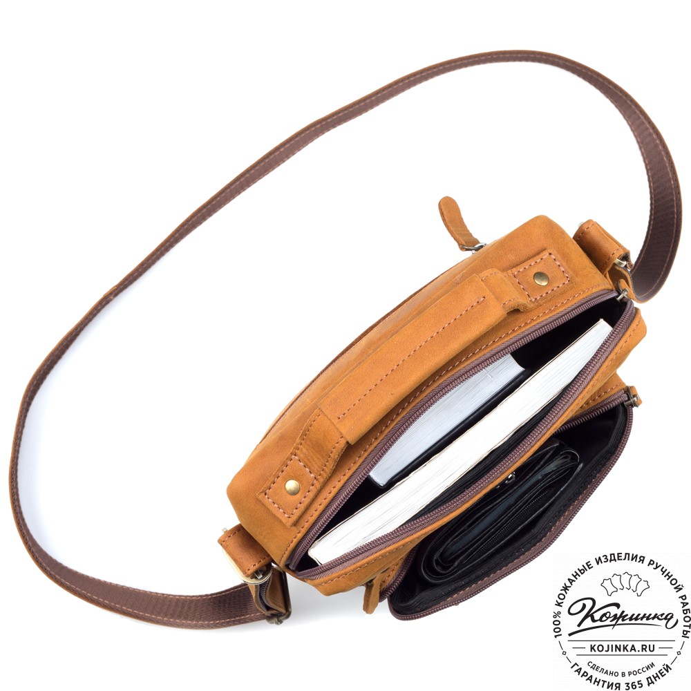 Кожаная сумка "Гектор" (рыжий крейзи)