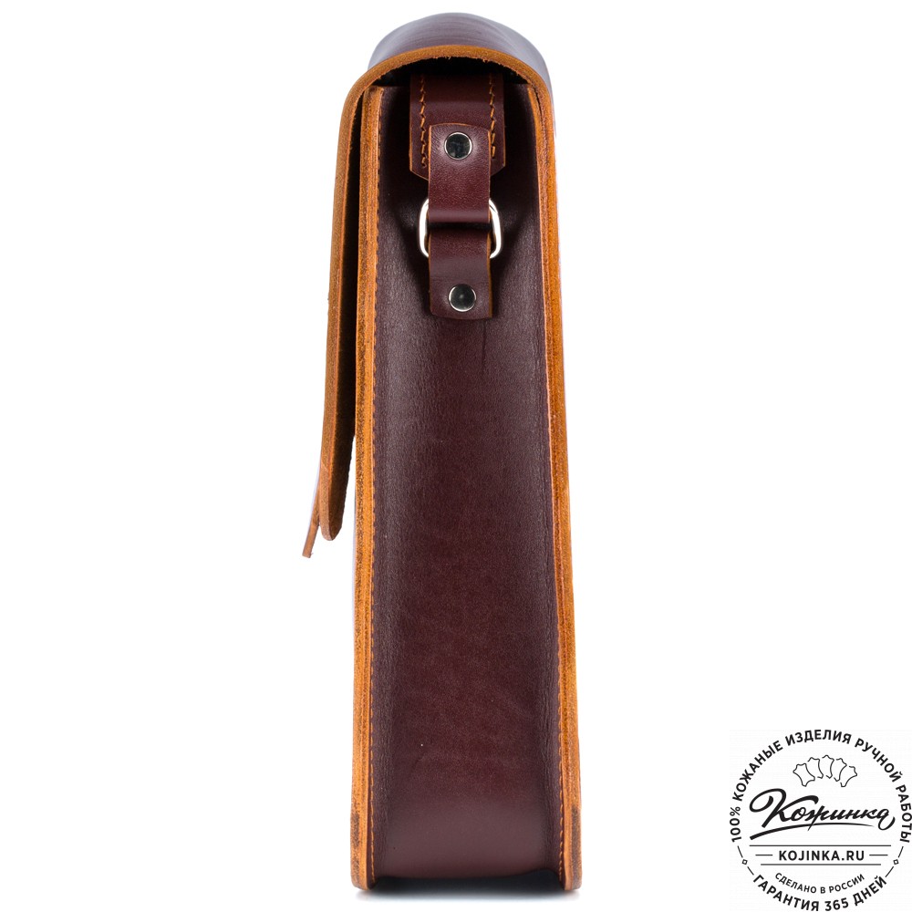 Кожаная сумка через плечо "Казань" (коричневая) 