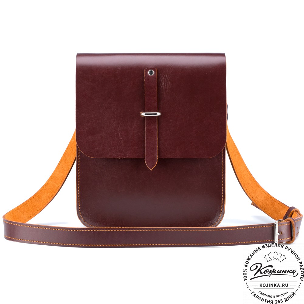Кожаная сумка через плечо "Казань" (коричневая) 