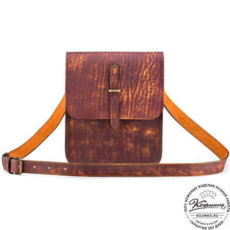 Кожаная сумка через плечо "Казань" (старение) 