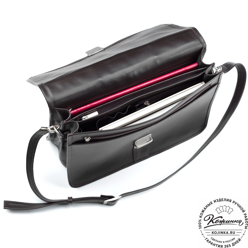 Кожаный портфель "Вильгельм" (тёмно-коричневый)