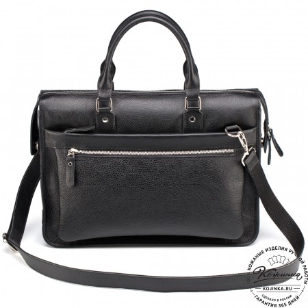 Кожаная деловая сумка "Вильямс" (чёрная) 