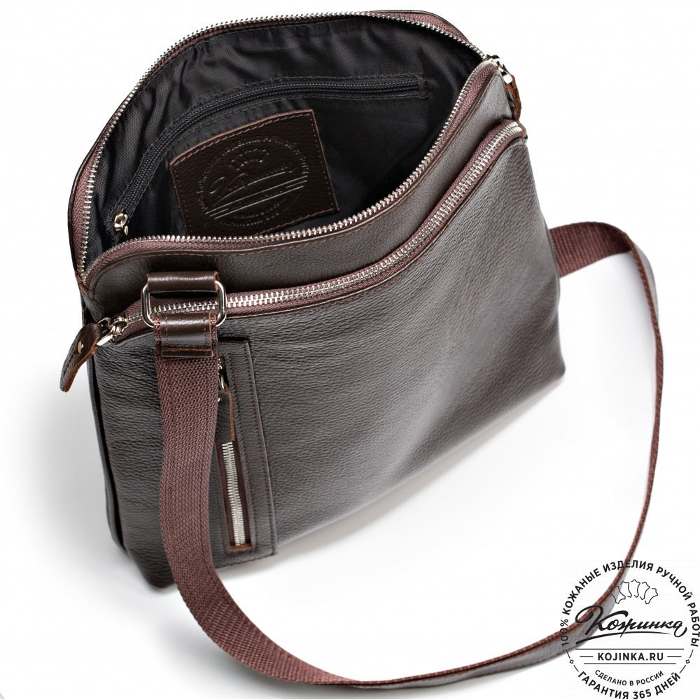 Кожаная сумка "Дороти" (тёмно-коричневая)