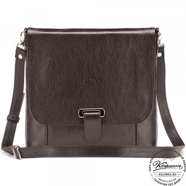 Кожаная сумка "Дуглас" (коричневая). фото 1