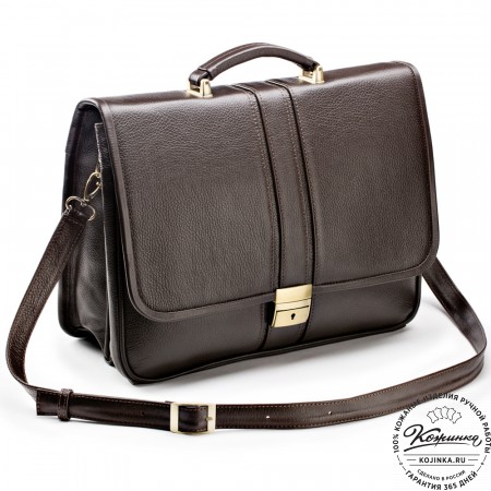 Кожаный портфель "Салерно" (тёмно-коричневый)