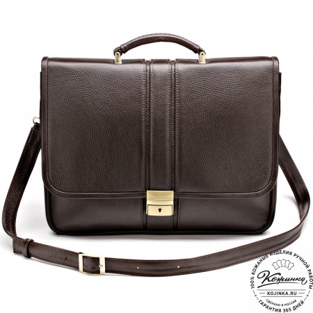 Кожаный портфель "Салерно" (тёмно-коричневый)