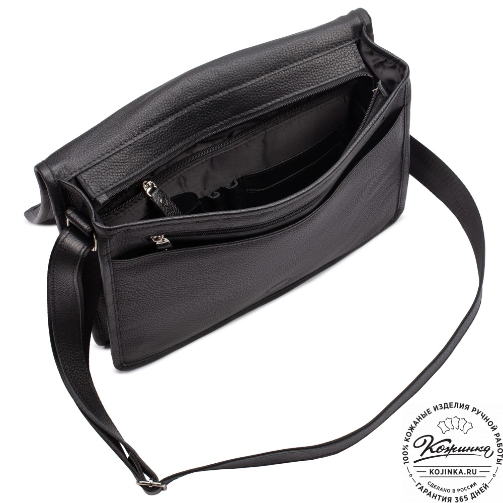 Кожаная сумка "Винсент" (чёрная)