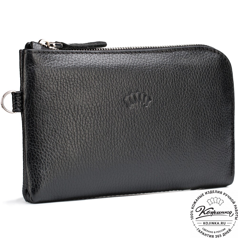 Кожаный клатч "Логан" (чёрный) 